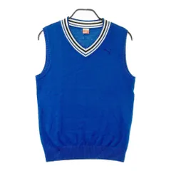 サイズ：L PUMA GOLF プーマゴルフ  Vネック ニットベスト  ブルー系 [240101638230] ゴルフウェア メンズ ストスト