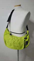 オニツカタイガー ライム蛍光COLOR ナイロン クロスバッグ ヒップバッグ スリングバック