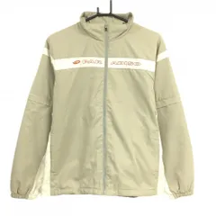 パラディーゾ 2WAYジャケット ベージュ×白 胸元ロゴオレンジ 袖着脱可 レディース L ゴルフウェア Paradiso