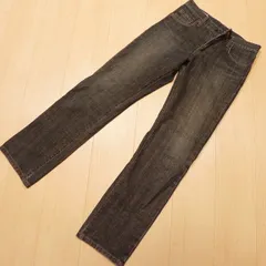 (214★ 雰囲気抜群 ユーズド加工 ★ 日本製 EDWIN エドウィン 403 インターナショナルベーシック ストレート ブラックジーンズ W28