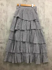 Ray BEAMS レイビームス 61-27-1119-462 ギンガムチェック フリル ティアード ロング スカート size1/チェック ■■ レディース