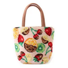 MWB26133 FEILER フェイラー ミニバック ラブラリーバイフェイラー フルーツ柄 チョコフォンデュ ハンドバッグ ピンク×マルチカラー