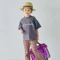 《新品》シンプルロゴPT半袖Tシャツ 80㎝ p.premier チャコール 子供服 P207025