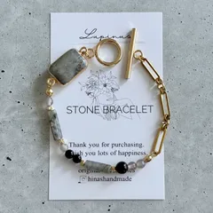 【天然石ブレスレット】ラブラドライト ステンレス チェーンブレスレット