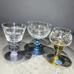 ボヘミアガラス グラス3客セット 希少 ラベル付き