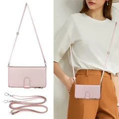 適用iPhone13 miniケース ショルダー適用iPhone13 mini手帳型カバー肩掛け首かけ斜めがけ 適用iPhone13 Cavor miniカード収納ケース ase 財布型カバー精巧なファスナーデザイン付きの専属ストラップ同梱なの横置落下保護【ピ