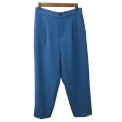 チャオパニック ティピー CIAOPANIC TYPY パンツ テーパード ロング タック ウエストゴム 無地 M 水色 ライトブルー