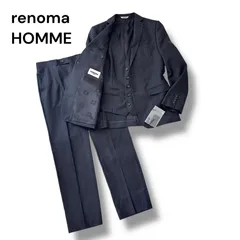 renoma HOMME レノマ メンズ 3ピース スーツ 【A6】Lサイズ ブラック SPARKLE BRIGHT 尾州生地 ジャケット ベスト パンツ 3点セット ビジネス フォーマル 6F048