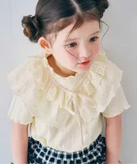 レースつけ衿＆メロウ針抜きTシャツセット　オフホワイト　p.premier P207056