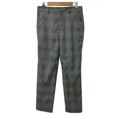 イエナ IENA パンツ スラックス テーパード ロング チェック 36 グレー 茶 ブラウン