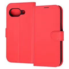 Google Pixel 10a / 手帳型レザーケース シンプル マグネット / レッド