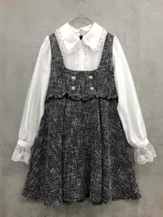 ROJITA ロジータ 1243457 ボウタイリボンツイード ワンピース sizeF/ブラック系 ■■ レディース