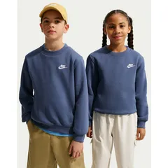 ナイキ キッズ 裏起毛 トレーナー 長袖 NIKE YTH NSW クラブ フリース クルーネック 130-160cm 子供服 ジュニア スウェットシャツ 子ども スポーツウェア スエット ワンポイント 紺色 ネイビー 青 キッズウエア /FD3006-461