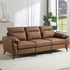 ソファ 3人掛け PUレザー ソファ 全身サポート W180×D70×H85cm - メルカリ