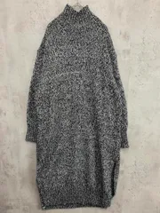 H＆M エイチアンドエム   タートルネック スリット ミックスニット   ワンピース sizeM/黒系◆■レディース