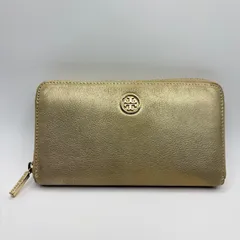 TORY BURCH トリーバーチ ラウンドファスナー長財布 ゴールド レザー レディースウォレット ロゴ金具