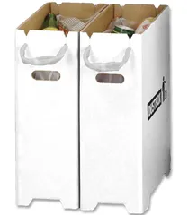 【在庫セール】ベーシックスタンダード ゴミ箱 分別 20l 白 フタなし おしゃれ スリム ダンボール ダストボックス ゴミ袋 対応 2個組 セット