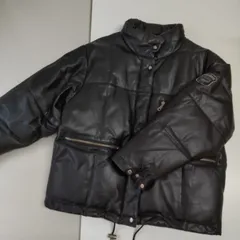 MCM　LEGERE　エムシーエム　レジェール　牛側レザー　ダウンジャケット　ブラック　Lサイズ　L1905