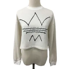 アディダスオリジナルス adidas originals トレーナー ラウンドネック プルオーバー ロゴ 長袖 S ベージュ 黒 ブラック