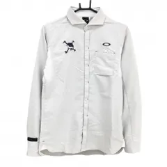 【超美品】オークリー 長袖シャツ ライトグレー ピンドット 胸ポケット  メンズ M ゴルフウェア Oakley