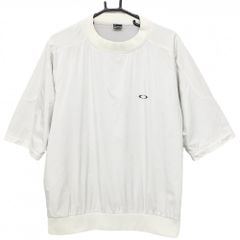 オークリー 半袖スニード アイボリー 裏微起毛 ロゴグレー メンズ S ゴルフウェア Oakley