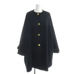 トラディショナルウェザーウェア Traditional Weatherwear Spick&Span 別注 24AW MALTON N/C メルトンウール ノーカラーコート ロング 金ボタン 34 黒 ブラック ■GY18 /MQのサムネイル