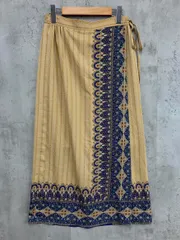 美品 simplicite シンプリシテェ 19060700205010 パネルプリント ラップマキシ スカート ナチュラル ■■ レディース