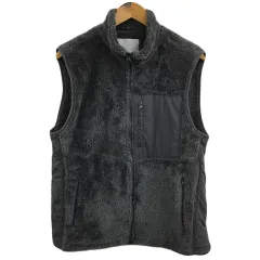 ロッソ ROSSO アーバンリサーチ ベスト スタンドカラー フェイクファー ボア ジップアップ 切替 無地 XL グレー