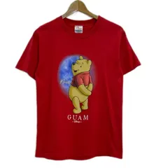 The Disney Store　Tシャツ　半袖　カットソー　トップス　クルーネック　キャラクター　ディズニー　プーさん　GUAM　プリント　古着　/1104