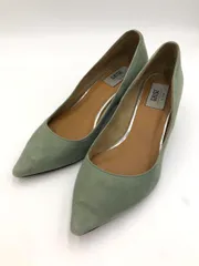 Le Talon ルタロン GRISE 日本製 チャンキーヒール レザースタッズヒール パンプス size23.5cm/緑 ■■ レディース