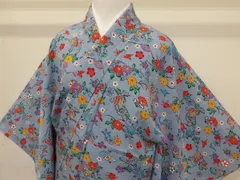 P41932　紅型調　小紋　単衣　ｃ