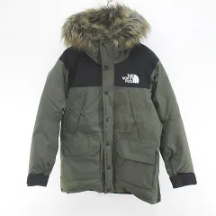 ザノースフェイス THE NORTH FACE アウトドアウェア ND91935 ゴアテックス GORE-TEX マウンテンダウンコート XS 緑系 グリーン ジップアップ ロゴ 文字 刺繍 裏地