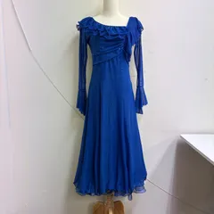 社交ダンス 衣装 ドレス ワンピース 青 スパンコール