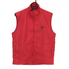 【美品】ポロゴルフ アウターベスト レッド ロゴ刺しゅう 裏地メッシュ メンズ M ゴルフウェア Ralph Lauren