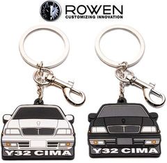 【M's】 ROWEN Y32 CIMA Rubber Keyring 8NR024 キーホルダー ラバーキーリング 愛車のキー かわいい おしゃれ 東京オートサロン 大人気 プレゼント シーマ ホワイト 8NR024-WH ブラック 8NR024-BK