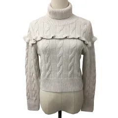 デイシー deicy セーター ニット タートルネック プルオーバー ラメ ケーブル編み 長袖 F ベージュ