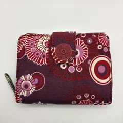 【美品】Kipling キプリング 三つ折り財布 ナイロン 花柄 パープル系 コンパクトウォレット レディースのサムネイル