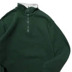 90's 00's フルーツオブザルーム ヘビーウェイト 1/3ジップ スウェット シャツ (M) 緑 無地 スエット 90年代 旧タグ オールド アメリカ古着 USED ビンテージ ヴィンテージ