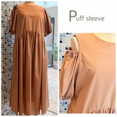 NEW‼︎パフスリーブワンピース 2wayカットショルダー フレア ロン ラウンド切替ライン