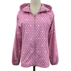 ナイキ NIKE ジャケット ブルゾン ジャンパー スポーツウェア スタンドカラー フード ジップアップ 刺繍 ロゴ ドット 長袖 M ピンク 白 ホワイト