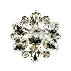 クリスタル 雪の結晶 クリップ式 ブローチ 雪 結晶 キラキラ 上品 華やか 花