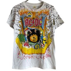 美品】※レア ヴィンテージAC/DC エーシーディーシー Tシャツ 七分丈 