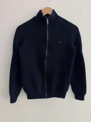 ラコステ ネイビー ニットジップアップ
