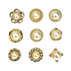 【9個セット】 ミニブローチ ピンブローチ パール ピンバッジ タックピン 花