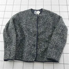 ◇ Θ ユニクロ UNIQLO フリースノーカラージャケット グレー系 メンズ XLサイズ E  【1602040014147】