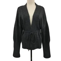 カスタネ Kastane カーディガン ニット Vネック マルチウェイ リボン 無地 長袖 F グレー