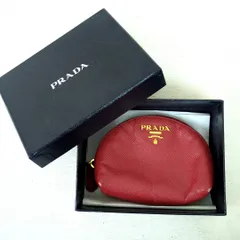 PRADA プラダ コインケース キーリング付 サフィアーノ レザー レッド イタリア製
