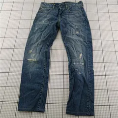 ◇ Θ ジースター ロゥ G-STAR RAW 3301 SLIM ダメージデニムパンツ メンズ E  【1602040014420】