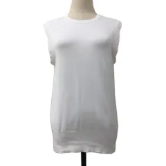 ザラ ZARA カットソー ラウンドネック 無地 ノースリーブ USA M 白 ホワイト