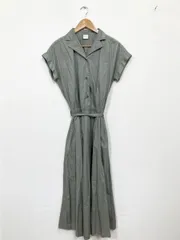 URBAN RESEARCH DOORS アーバンリサーチドアーズ オープンカラー シャツワンピース ギャザースカート sizeF/ペールグリーン■◆レディース